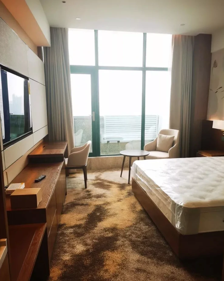 Refined hotel guest room interior